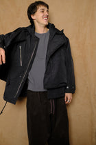 double cushy hooded jacket in black