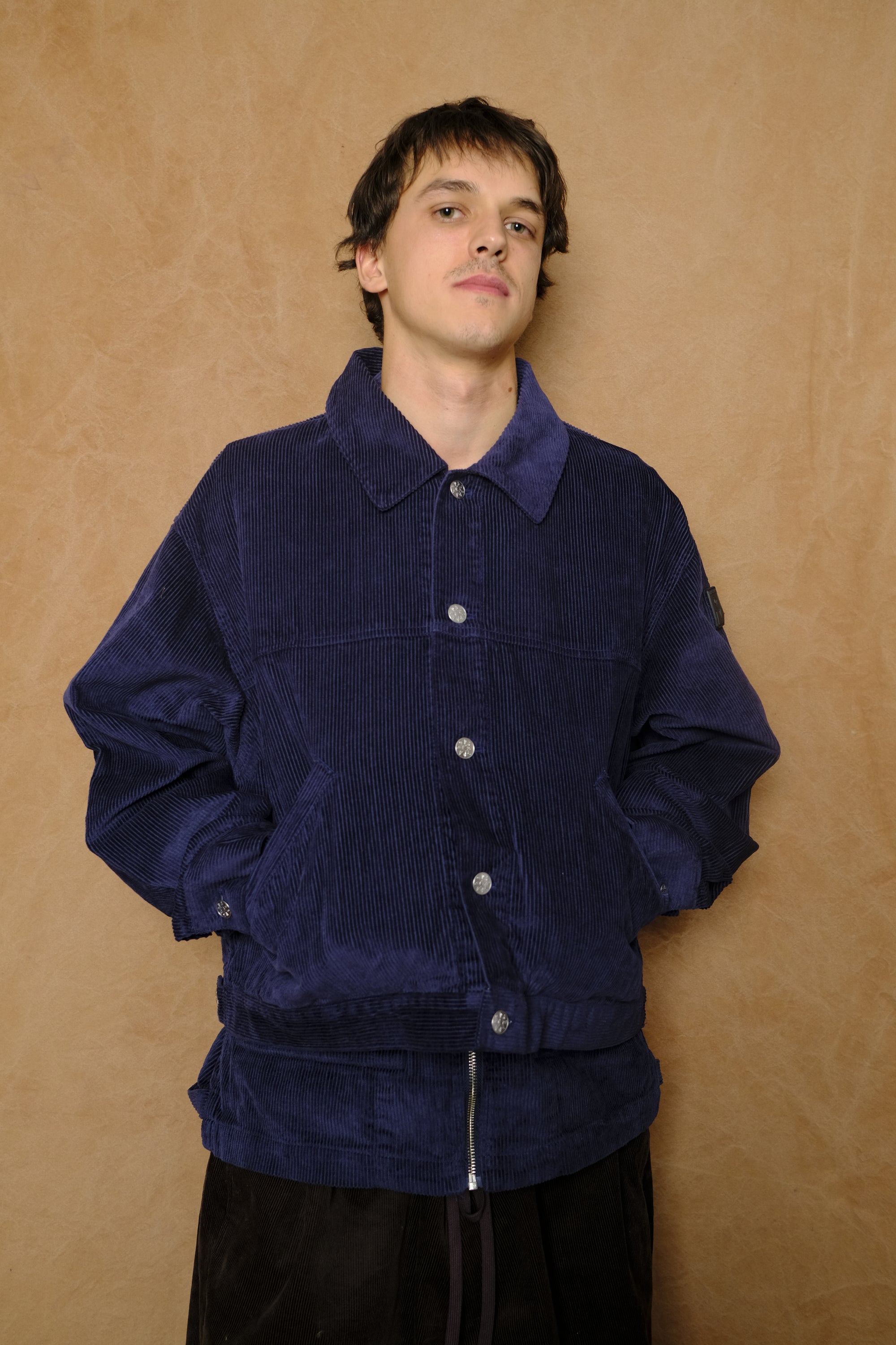 double cord jacket in navy