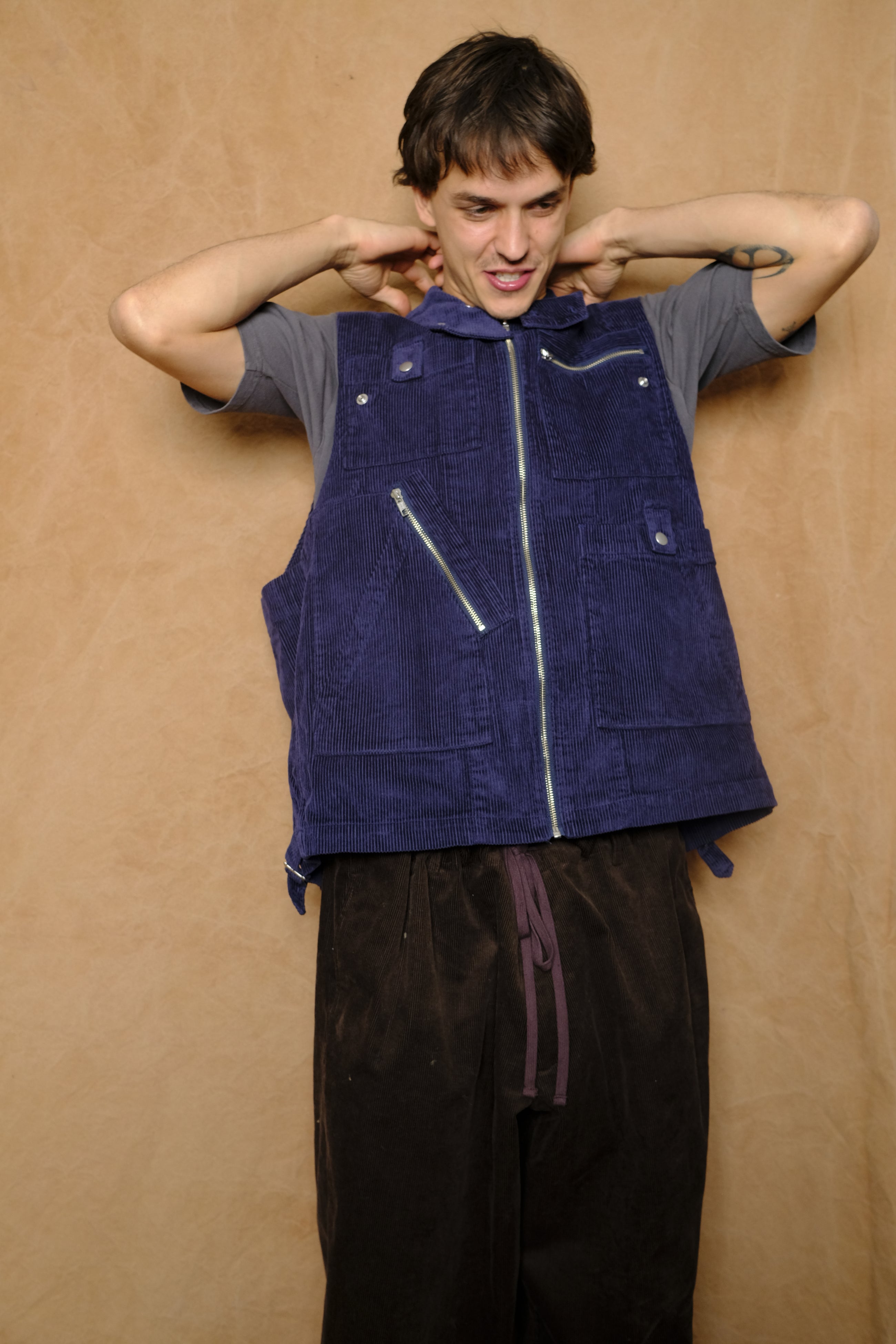 double cord jacket in navy