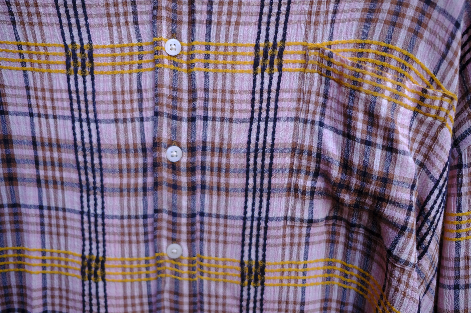 pink plaid dobby l/s button down