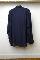 smile pocket sheer western gingham check shirt in navy