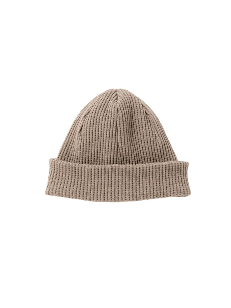 waffle knit cap in sepia