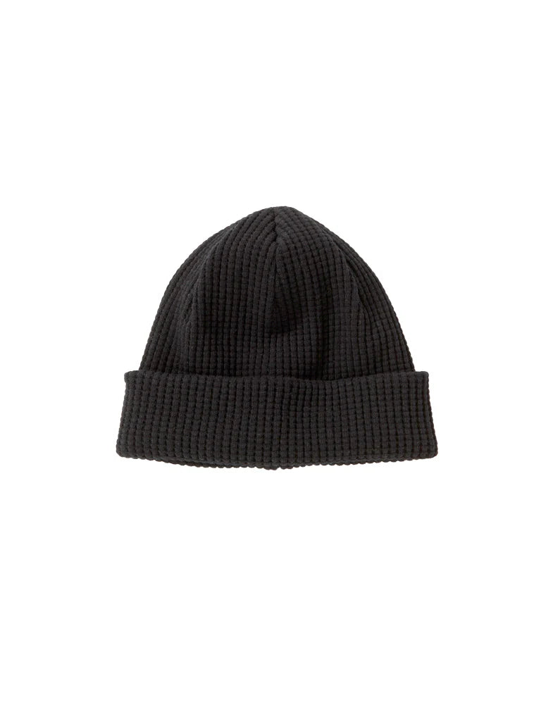 waffle knit cap in black
