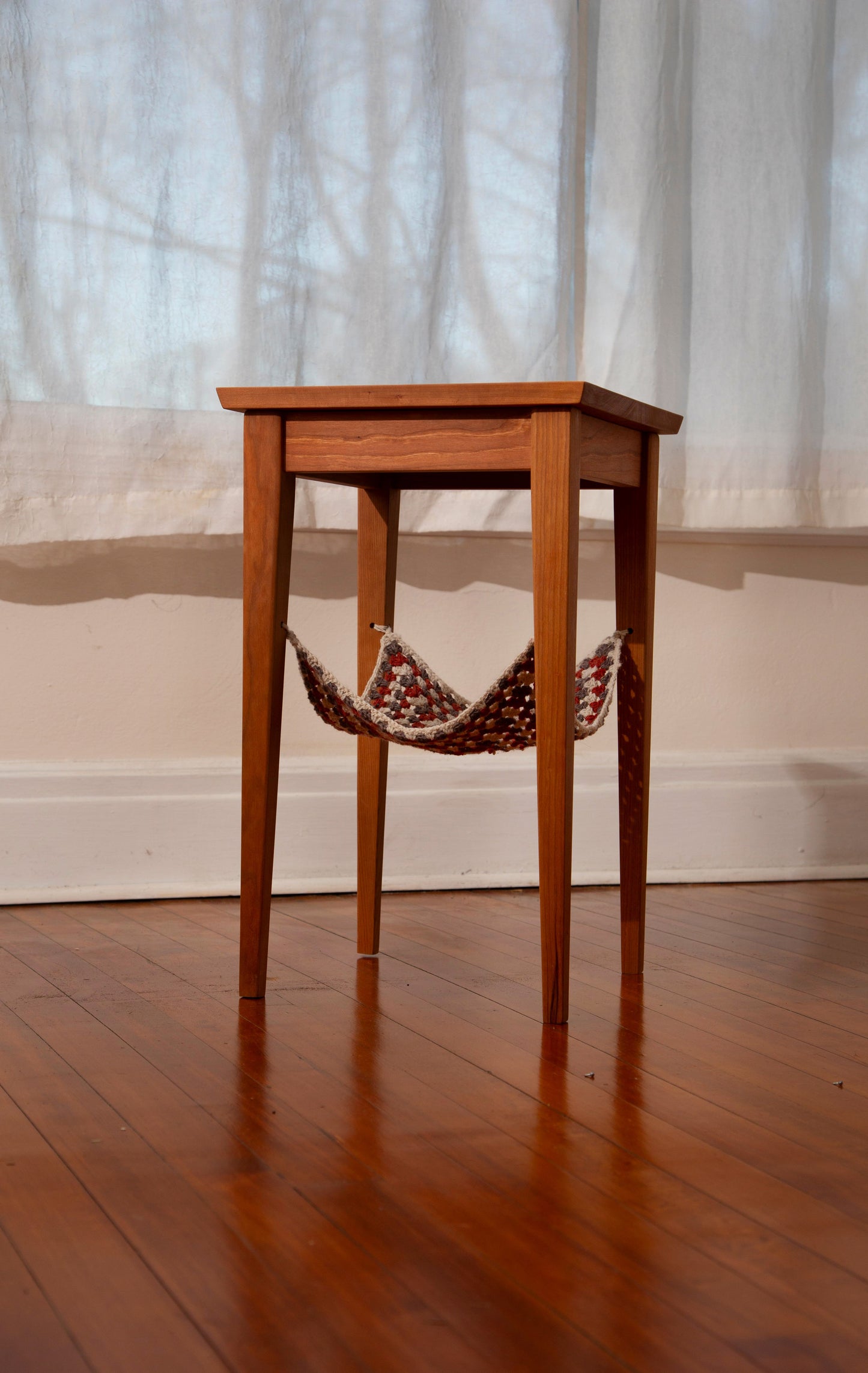 cherry crochet side table