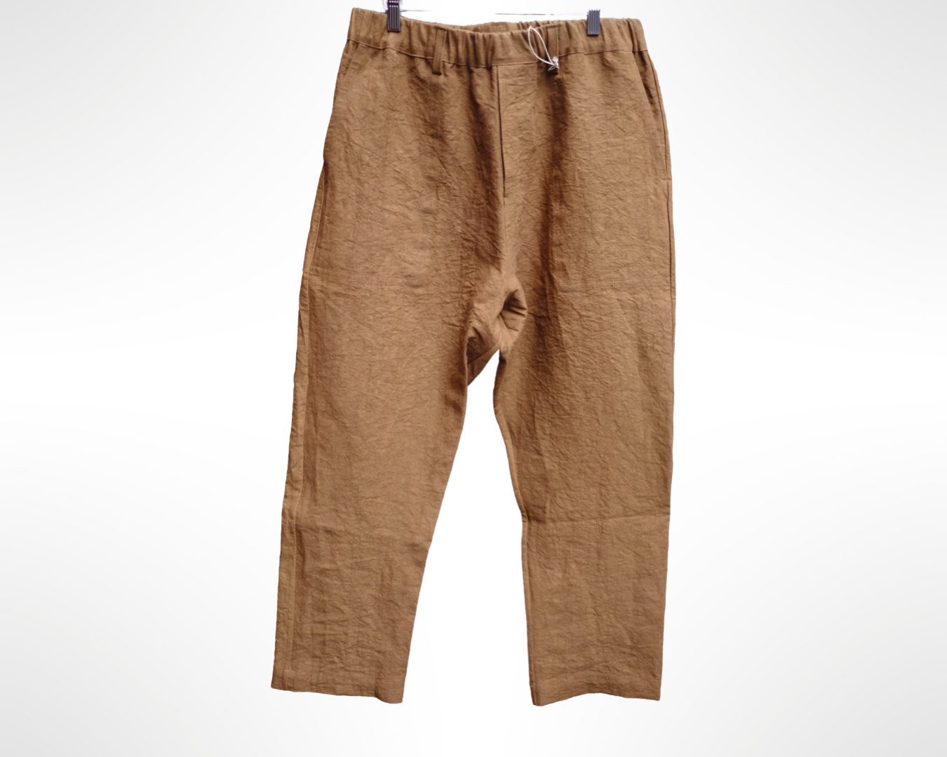 work pants in persimmon dyed paper/linen