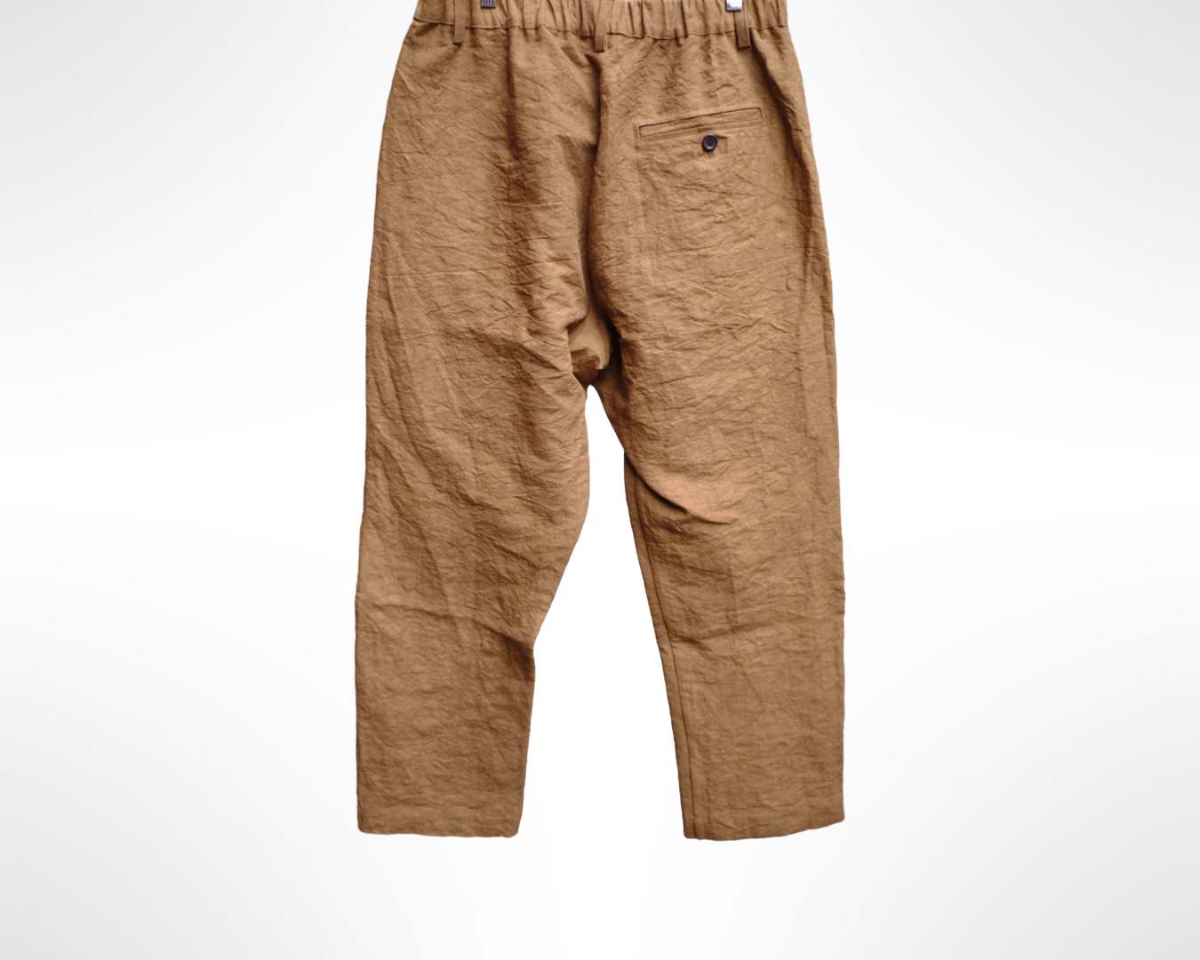 work pants in persimmon dyed paper/linen