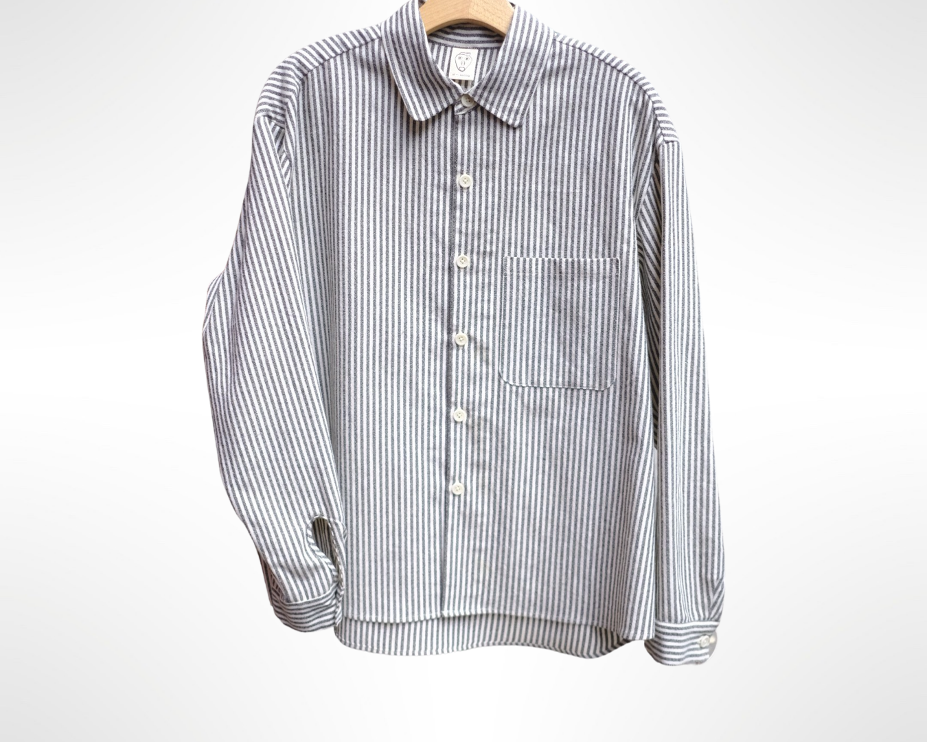 tent shirt in cotton/linen/ramie striped dobby