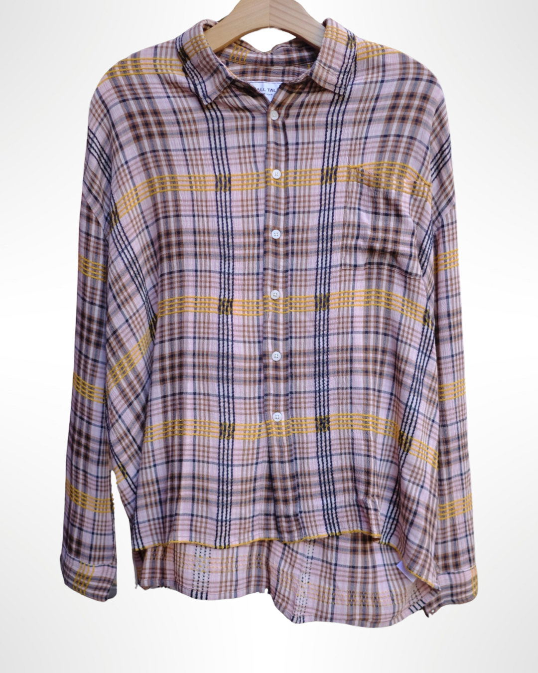 pink plaid dobby l/s button down