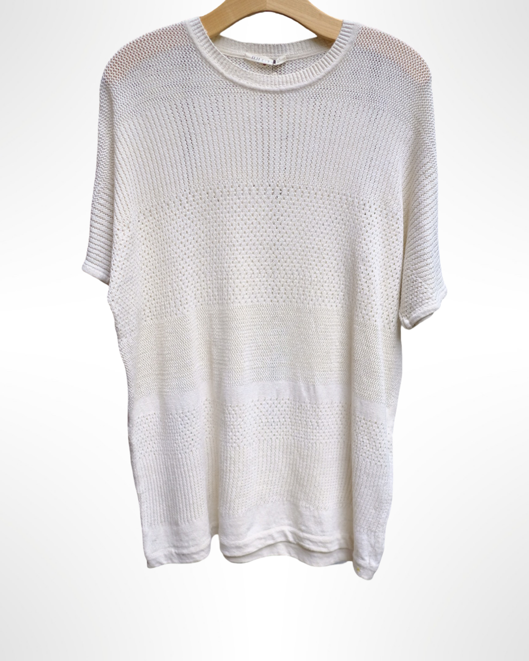 undyed cotton relaxed fit t-shirt knitted w pattern