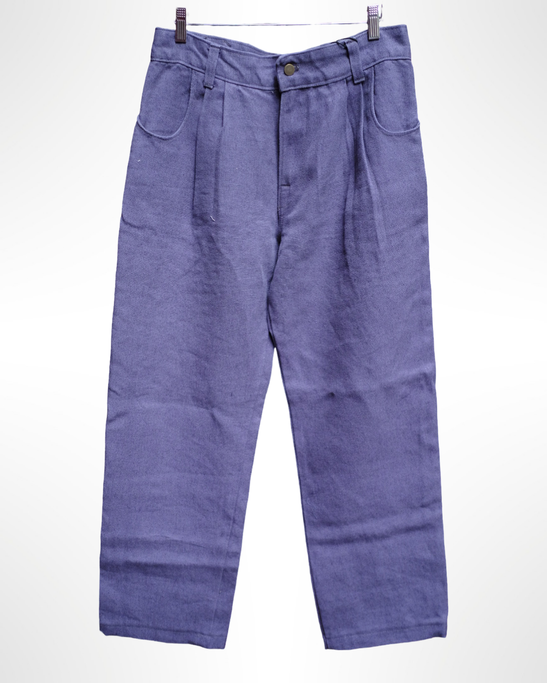 double pleated linen trouser in slate