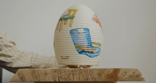 hand painted asano paper lamp 3