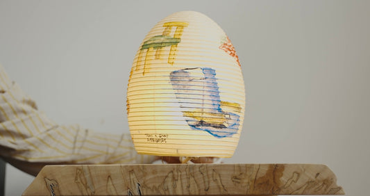 hand painted asano paper lamp 3