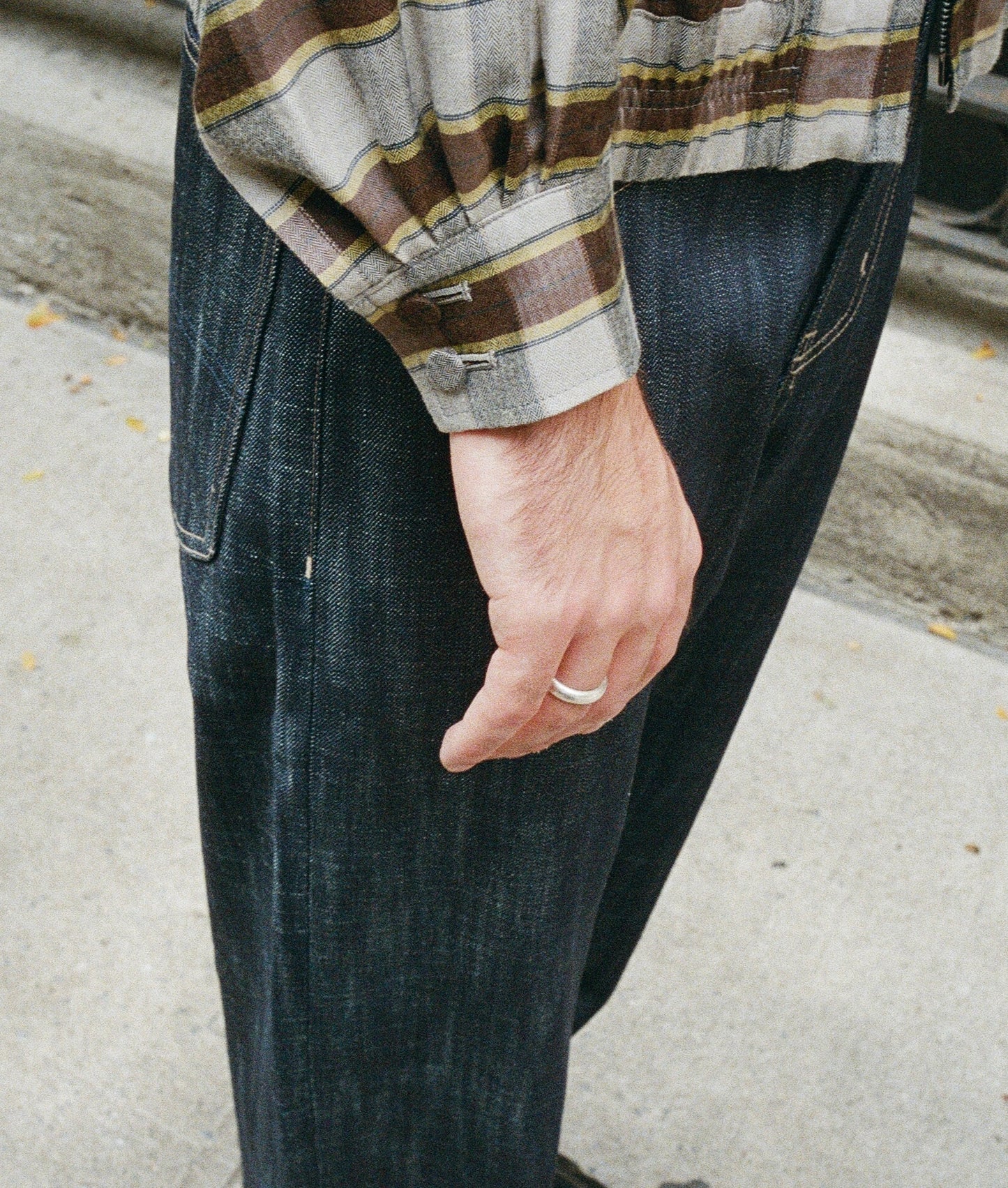 herringbone weave check jacket