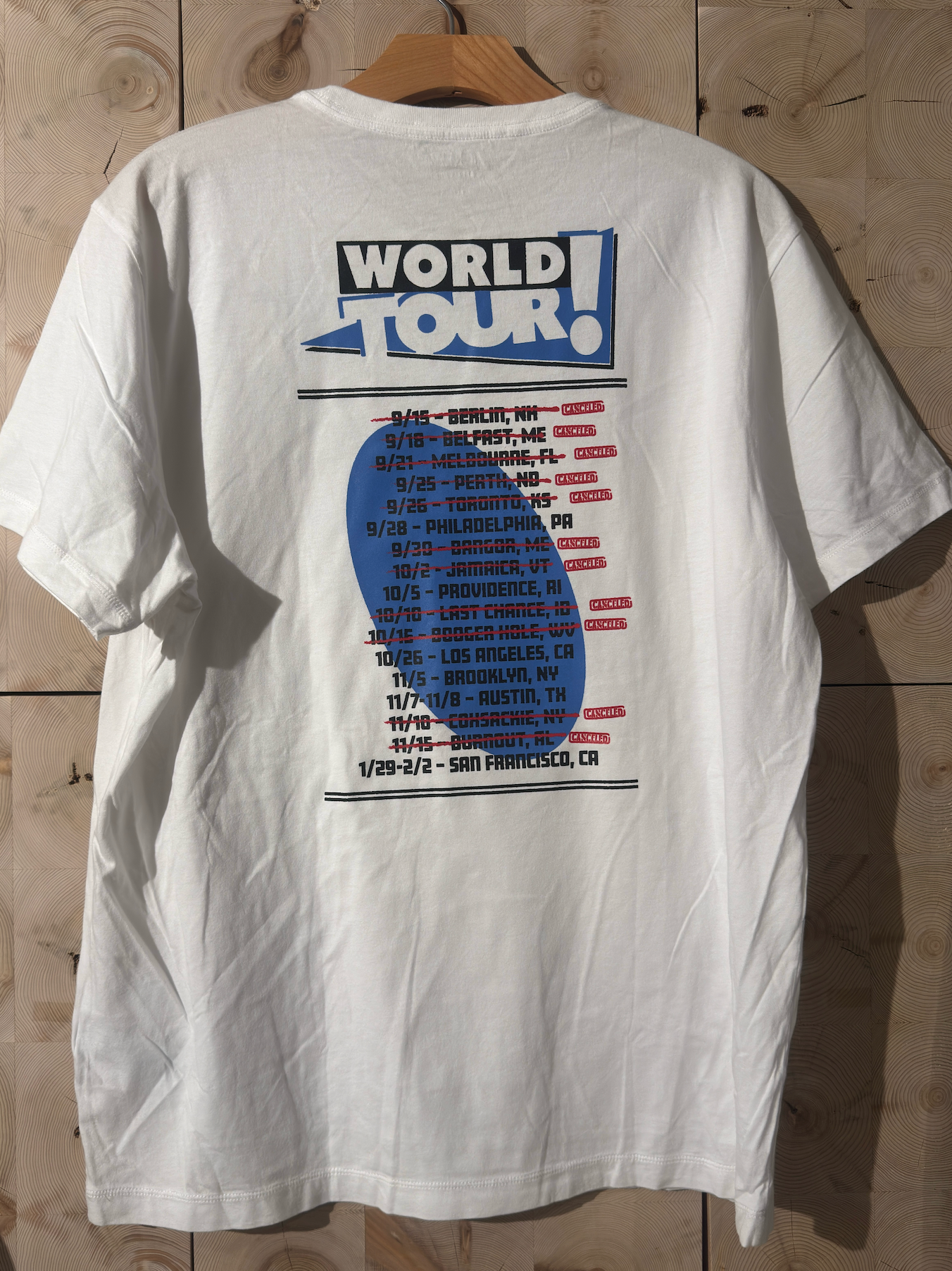 'an intimate evening with adam pally' tour merch (white)