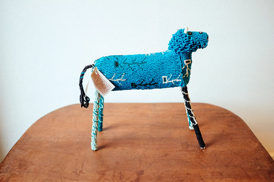 beaded long legged horse