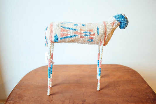 beaded long legged horse